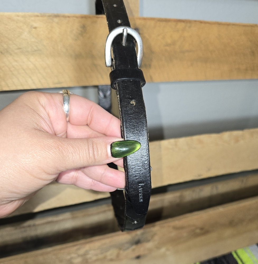 Lauren Black Leather Belt Size:M